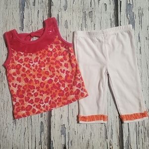 Piper Baby Shirt Top Leggings Leopard Print Bow Size 24 Months